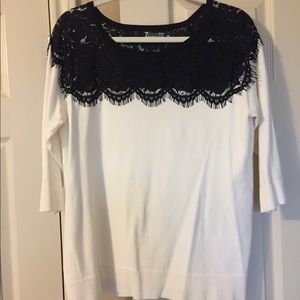 New York & Co Sweater with Lace